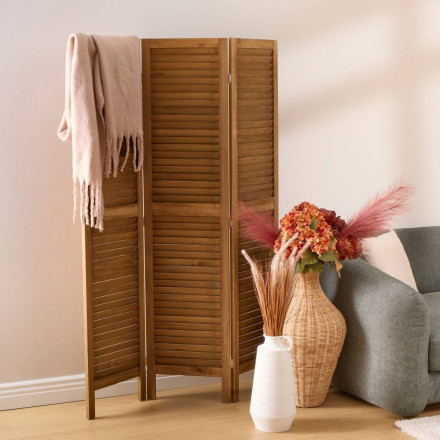 Paravent Camila 120 cm coloris bois Atmosphera - Le Dépôt Bailleul