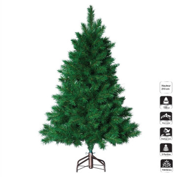 Sapin de Noël vert traditionnel de 210 cm de haut - Le Dépôt Bailleul