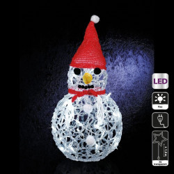 Bonhomme de neige lumineux coloris blanc pour Noël - Le Dépôt Bailleul