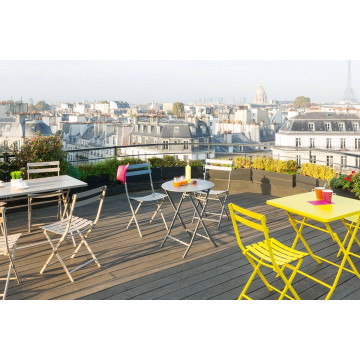 Table jardin ronde Hespéride Greensboro graphite - Le Dépôt Bailleul