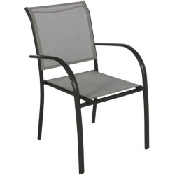 Fauteuil empilable Hespéride galet/graphite - Le Dépôt Bailleul