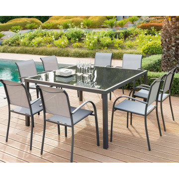 Fauteuil empilable Hespéride galet/graphite - Le Dépôt Bailleul