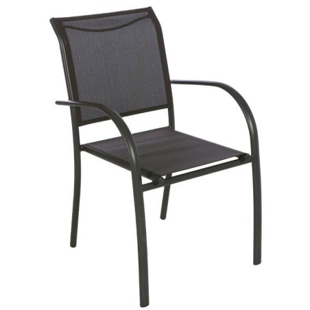 Fauteuil empilable Piazza Hespéride anthracite/graphite