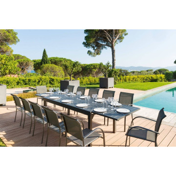 Fauteuil empilable Hespéride anthracite/graphite - Le Dépôt Bailleul