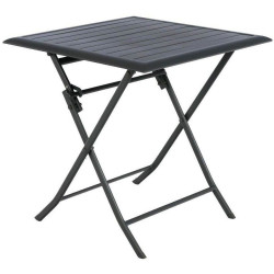 Table aluminium pliante Azua 2 personnes graphite - Le Dépôt Bailleul