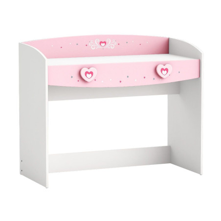 Bureau 1 tiroir Anastasia rose et blanc